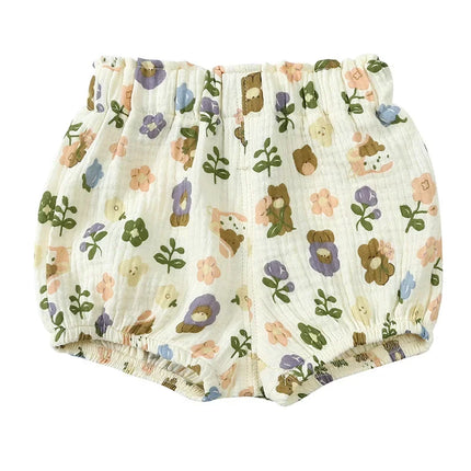 2025 Toddler Baby Summer Shorts Cotton Linen Cartoon Breathable Children Lounge Clothes for 3M-6T Boy Girl Korean Cute PP Pants