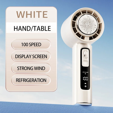 2026 New Semiconductor Refrigeration High-speed Handheld Electric Fan 3000mAh USB Portable Rechargeable Outdoor Small Fan