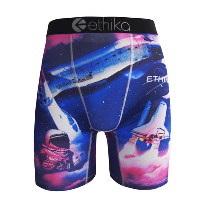 ETHIKA 1Pcs Men Underwear Boxers Breathable Mesh Crotch Man Underpants Plus Size L-3XL Mens Panties Printed Men's Boxers Briefs