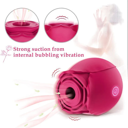 Rose-Toy Sucking Vibrator for Women Egg Clitoris Sucker Stimulator Licking Adults Goods Sucking Sex Toys Female Rechargeable