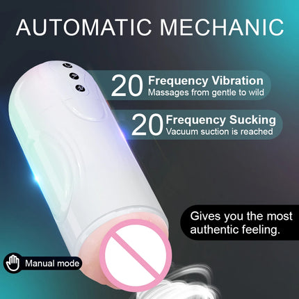 Automatic Male Mastubator Vibration Blowjob Machine for Men Masturbation Cup Sex Toys Adult Goods for Men Masturbate Supplies