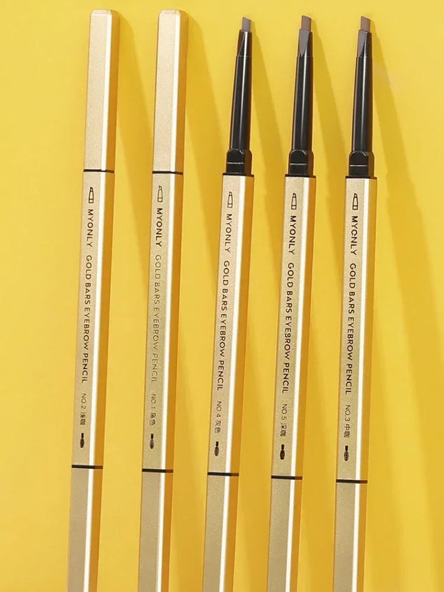 Gold Bar Double-Ended Eyebrow Pencil - Ultra Fine 0.5mm Triangle Tip Waterproof & Smudge-proof for 3D Natural Brows