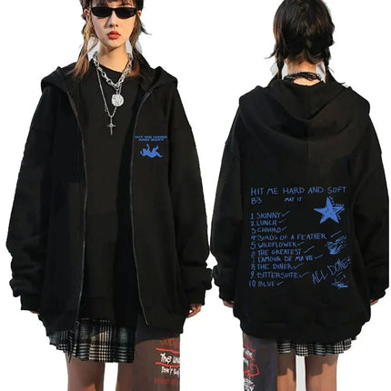 Hit Me Hard and Soft 2025 Tour Zipper Hoodies Fans Gift Men Women Clothing Pullovers Fashion Hip Hop Zip Up Sweatshirts Jackets