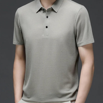 Brand Clothes Summer New Men's Short Sleeve T-shirt Ice Silk Cool and Breathable POLO Shirt Business Casual Sweat-absorbing Top