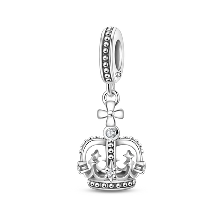 Crown Charms Skull Bead Original 925 Sterling Silver Inlaid Zirconium Pendants Fit Bracelet Necklace Jewelry Lover Gift