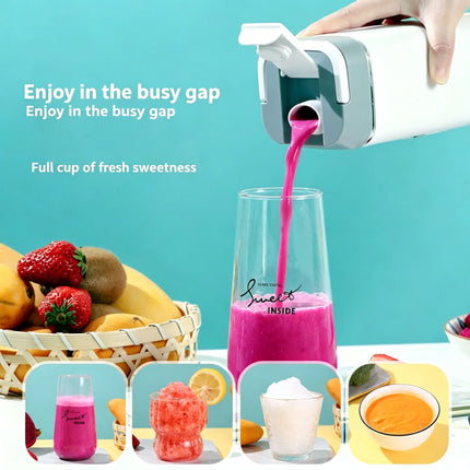 Portable Fruit Juicer Blenders Outdoor Personal Electric Mini Bottle Home USB Charge 12 Blades Double Cup Juicer Machine