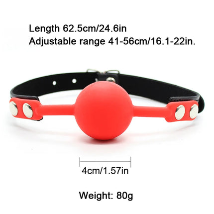 Silicone Sex Open Mouth Gag Ball PU Leather Strap Bdsm Gag Slave Bondage Restraints Sex Toys for Women Couples