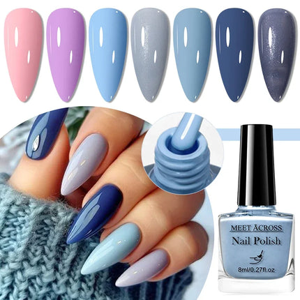 MEET ACROSS 8ml Glass Bottle Water-Based Peel Off Nail Polish Colorful Air Dry Nail Art Varnish Nails Manicure No Need Lamp