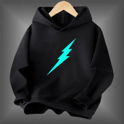 Young students Animal Spider Print clothes Fluorescent hoodie Boys Luminous long-sleeved Basic coat for Spring Autumn