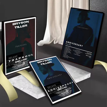 B-Bryson Tiller Rapper Album Painting Calligraphy Canvas Poster Hallway Bedroom Living Room Home Bar Decoration Interior Wall