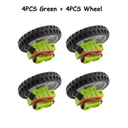 4pcs Geekservo 360 Degree Continuous Rotation Servo Wheel Compatible with Legoeds Building Blocks Micro:bit Robot Smart Car