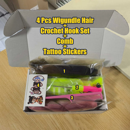 Wigundle Box Jumbo Kanekalon Braiding Hair Pre Stretched Synthetic Crochet Hair Braids Hair Extensions Accessories For Girls