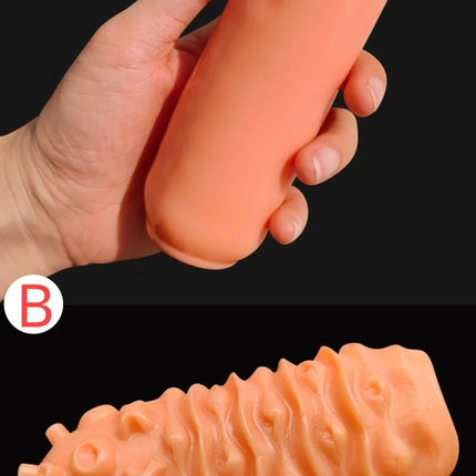 Male Masturbator Cup Manual Silicone Portable Sucking Airplane Cup Soft Vagina Blowjob Pocket Pussy Masturbation Sex Toy For Men