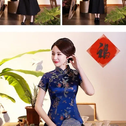 Elegant Ethnic Style Streetwear Cheongsam Qipao Tees Fashion Clothes T-shirts Vintage Shirts for Women Y2k Tops Women Clothing