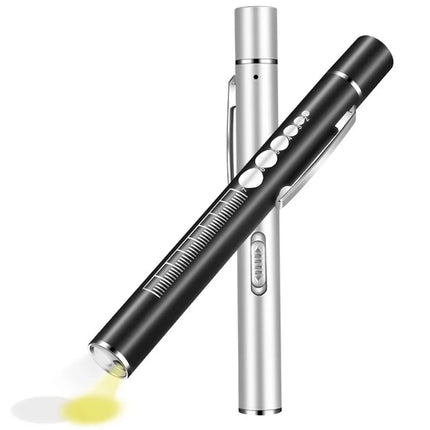 Rechargeable Medical Handy Pen Light Mini Nursing Flashlight 2 in 1 Pocket LED Torch Penlight Light Outdoor Fishing Tool