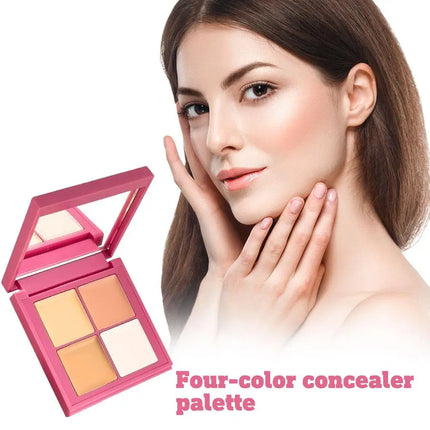 Four Color Concealer Waterproof Covers Acne Scars And Dark Circles Nasolabial Fold Lightweight Facial Brightening Foundation