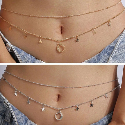 Waist Chain Sexy Belly Belt Waist Chain Women Double Chain Sexy Sexy Pants Fashion Chain Layer Adjustable Waist Chain I2Y2