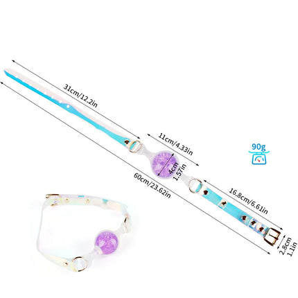 Silicone Mouth Gag Built-in Crystal Glass Ball Erotic Sex Toys Gag Ball Couple Adult Game Open Mouth Gag Ball Bdsm Bondage