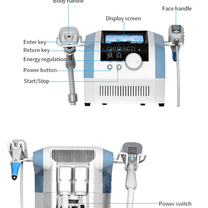 Monopolar RF 2-in-1 Facial Rejuvenation and 360 Body Contouring Machine for Cellulite Reduction and Skin Tightening