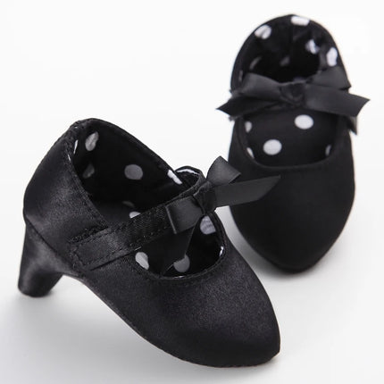 Spring Autumn Girl Baby Children's Shoes with Beautiful Bow Detail High Heels Design for Little Princess Footwear