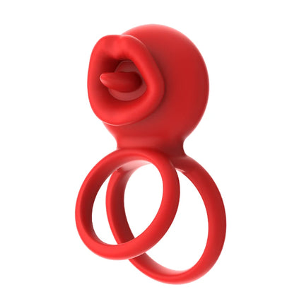 Vibrating Cock Ring Clitoral Stimulator with Tongue Licking 4-in-1 Penis Ring Vibrator 9 Modes Couples Sex Toy for Men and Women