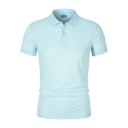 Men's POLO Shirt Solid Color Short Sleeved Top Spring Summer Team Workwear Customized Colors Choose From