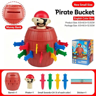 Funny Prank Toy Set Pirate Bucket With Sword Crocodile Bite Finger Game Novelty Tabletop Joke Toys Interactive Party Game For Ki