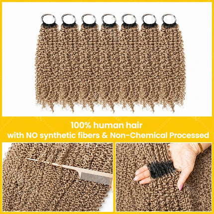 #27 Blonde Small Spirals Curly Miracle Knot Crochet Human Hair For Braid PreSeparated Pixie Curl Feather Crochet Hair Extensions