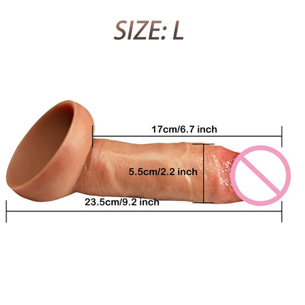 Soft Double Layer Silicone Big Dildo Realistic Fake Long Dick Penis Butt Plug Adult Sex Toys For Woman Men Vagina Anal Massager