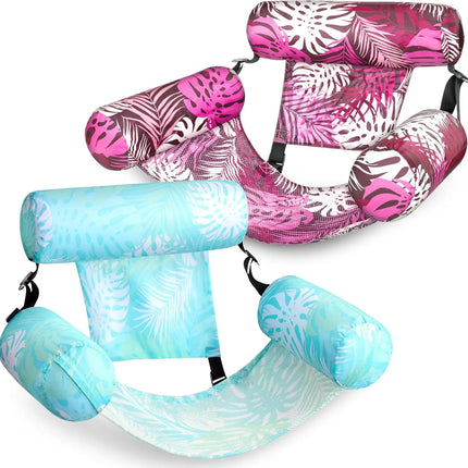 JOYFY 1/2 Pack Inflatable Pool Chair Leaf Floating Lounger Adult Pool Float Water Floating Chair for Summer Party Beach Lake