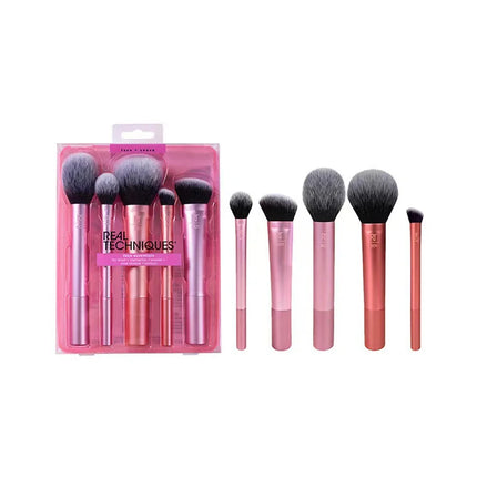 Portable Makeup Brush Set Foundation Blush Highlighter Brush Long Handle Artificial Fiber Brushes Box Packaged for General Use