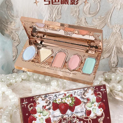 Flower Knows Series Shell Strawberry Angel Moonlight Mermaid Jewel Eyeshadow Palette 5 Colors Pearlescent Mashed Potatoes