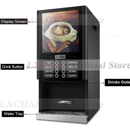 HomeWise Commercial Instant Beverage Machine 7Hot Different Drinks Hot Water Flavor Adjustment Have CE Coffee Maker 220-240V