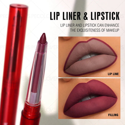 1PC Velvet Lip Liner, Matte Lipstick for Beginners, Cream Texture, Three-dimensional Lip Shape, Suitable for Daily Lip Makeup