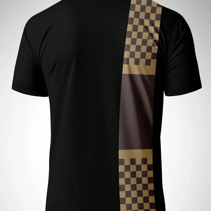 The new men's short-sleeved POLO shirt for summer 2025 features a casual fashionable and comfortable 3D striped pattern print
