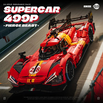 1:8 Technical 499P Super Sport Racing Car Building Blocks SC63 Car Bricks Assembling Toys For Children Christmas Gifts Boys