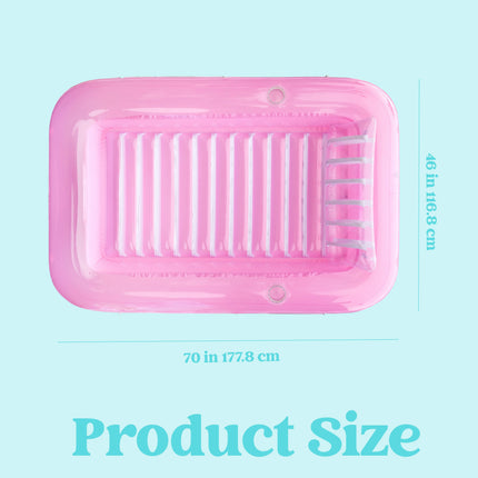 Inflatable Tanning Pool Lounger Float 70" x 46" Pool Floats with Pillow Sunbathing Bed Lounge for Water Blow Up Kids Party Gifts