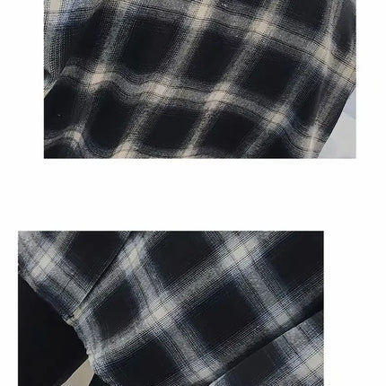 Casual Plaid Long Sleeve Men's Shirt Autumn Korean Style Loose Fashionable Outerwear Couple's Casual Shirt Comfortable Fit