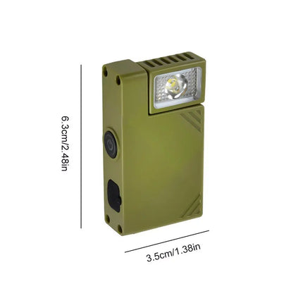 Rechargeable Mini EDC Handheld Flashlight Rotating LED Flashlight Outdoor 5 Modes Magnet Work Light Portable Pen Clip Lantern