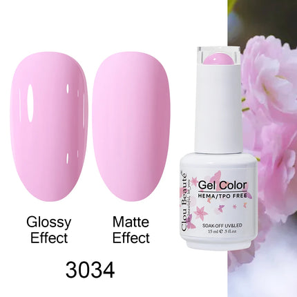 Clou Beaute 15ml HEMA TPO FREE Color Gel Nail Polish Nude Pink Red Green Collection Nail Gel Polish Glitter Soak Off UV LED Gel