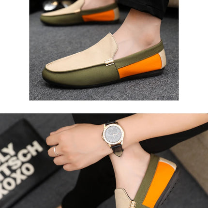 2025 Spring/Autumn New Arrivals: Fashionable Men's Shoes Large Colour Block Patchwork Loafers Versatile Stylish  Student Shoes