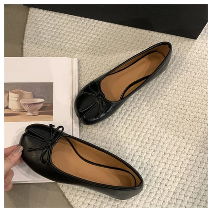 New Brand Women Flats Soft Ballet Shoes Slip On Loafers Soft Moccasins Tabi Ninja Casual Shoes Mujer Ladies Shoes Bow Knot Mujer
