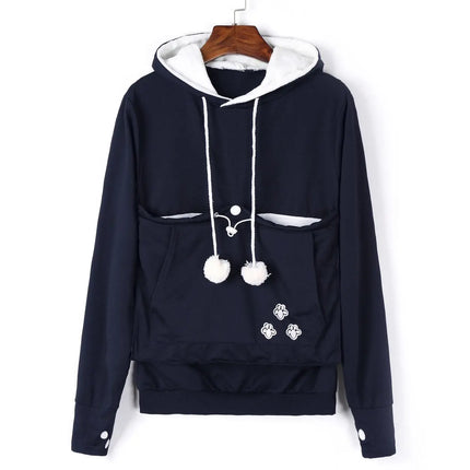 Cat Lovers Hoodies Pouch Dog Pet Hoodies For Casual Kangaroo Pet Paw Pullovers Cuddle Pouch Sweatshirt Pocket Animal Ear Hooded