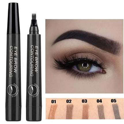4 Point Eyebrow Pencil Waterproof Liquid Eyebrow Pen Makeup Long Lasting 4 Fork Tip Brow Pen Cosmetic Microblade Brow Pencil
