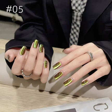 MN 10ml 1-12pcs 2025 Autumn Blue Brown Cat Eye Gel Nail Polish Popular Flash Chocolate Glass Beads Nails Black Nails Christmas