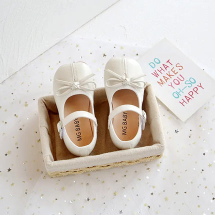 Fashion Mary Janes Shoes For Baby Butterfly Girls Flats Soft Singe Shoes For Kids Girls PU Leather Shoes