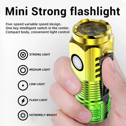 Powerful 3LED Super Bright Flashlight Portable Mini Burst Flash Torch Rechargeable Emergency Spotlight with Pen Clip Flashlight