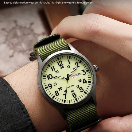 2024 TPW Field Watch Easy-Read Fabric Strap 24-Hour Display Quartz Movement