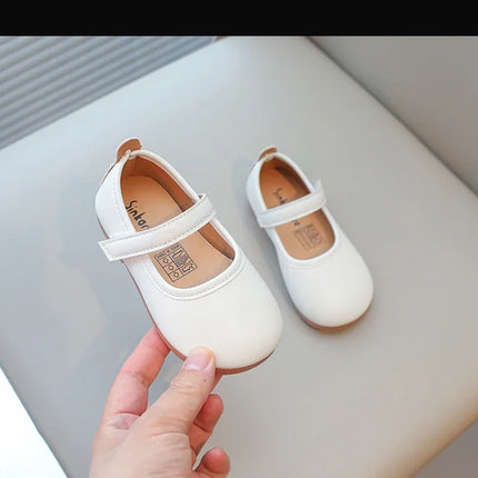 Girls Simple Leather Flat Shoes Fashion Princess Sweet Kids Flats Children Mary Janes for Wedding Party Classic Style Elegant