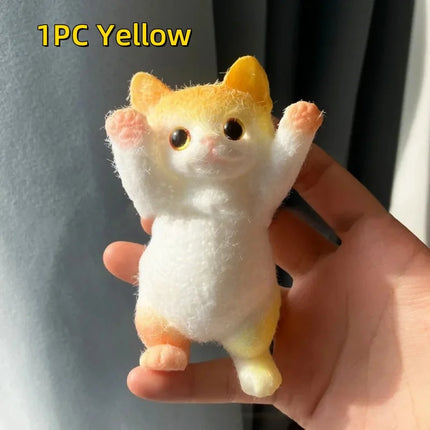 Cat Squishy Squeeze Toys Kawaii Handmade Cat Animal Fufu Sensory Toys Party Favors Gifts for Adults Kids
